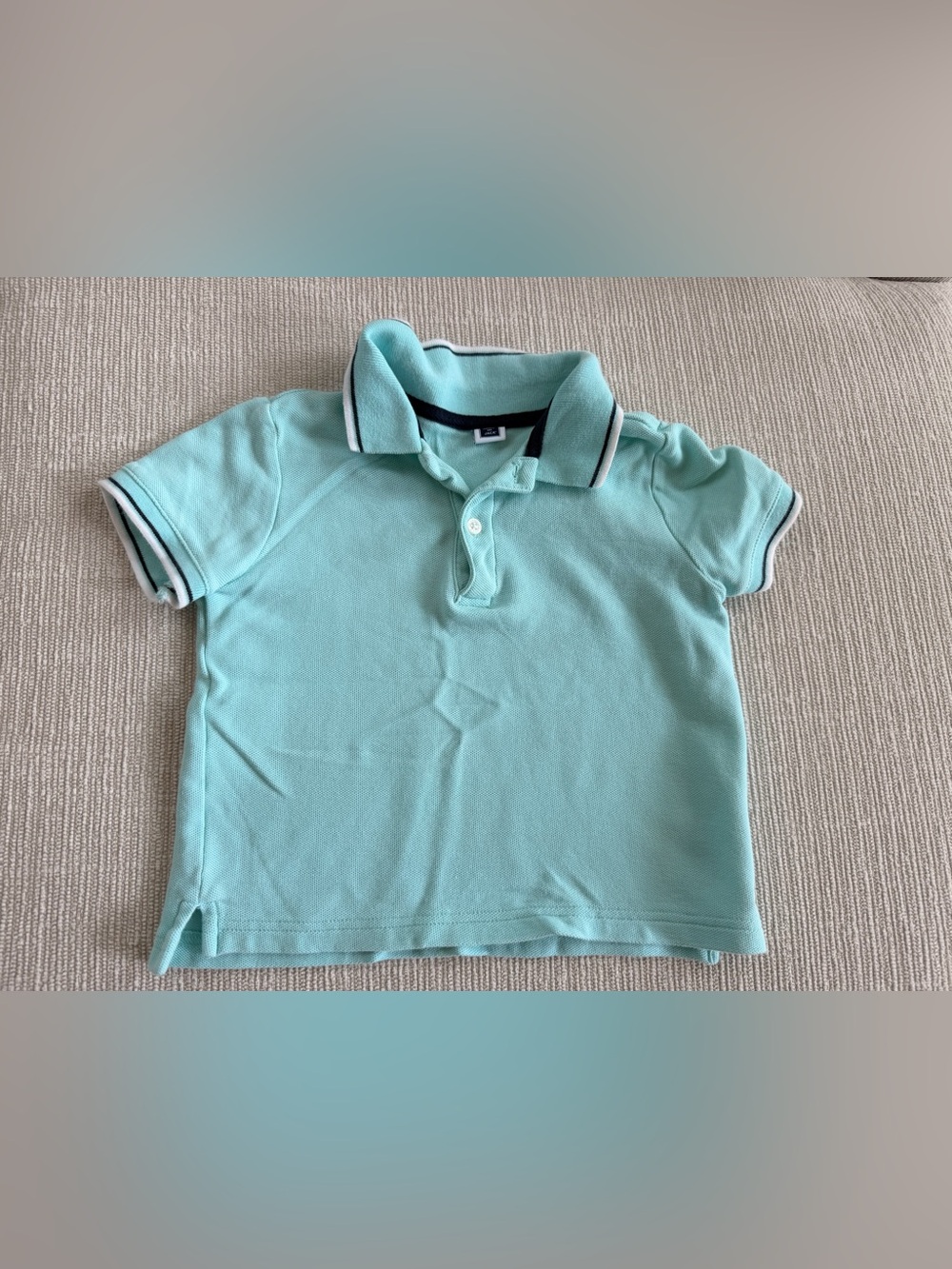 Janie and Jack Boys Aqua Blue Polo with Navy Trim 3T